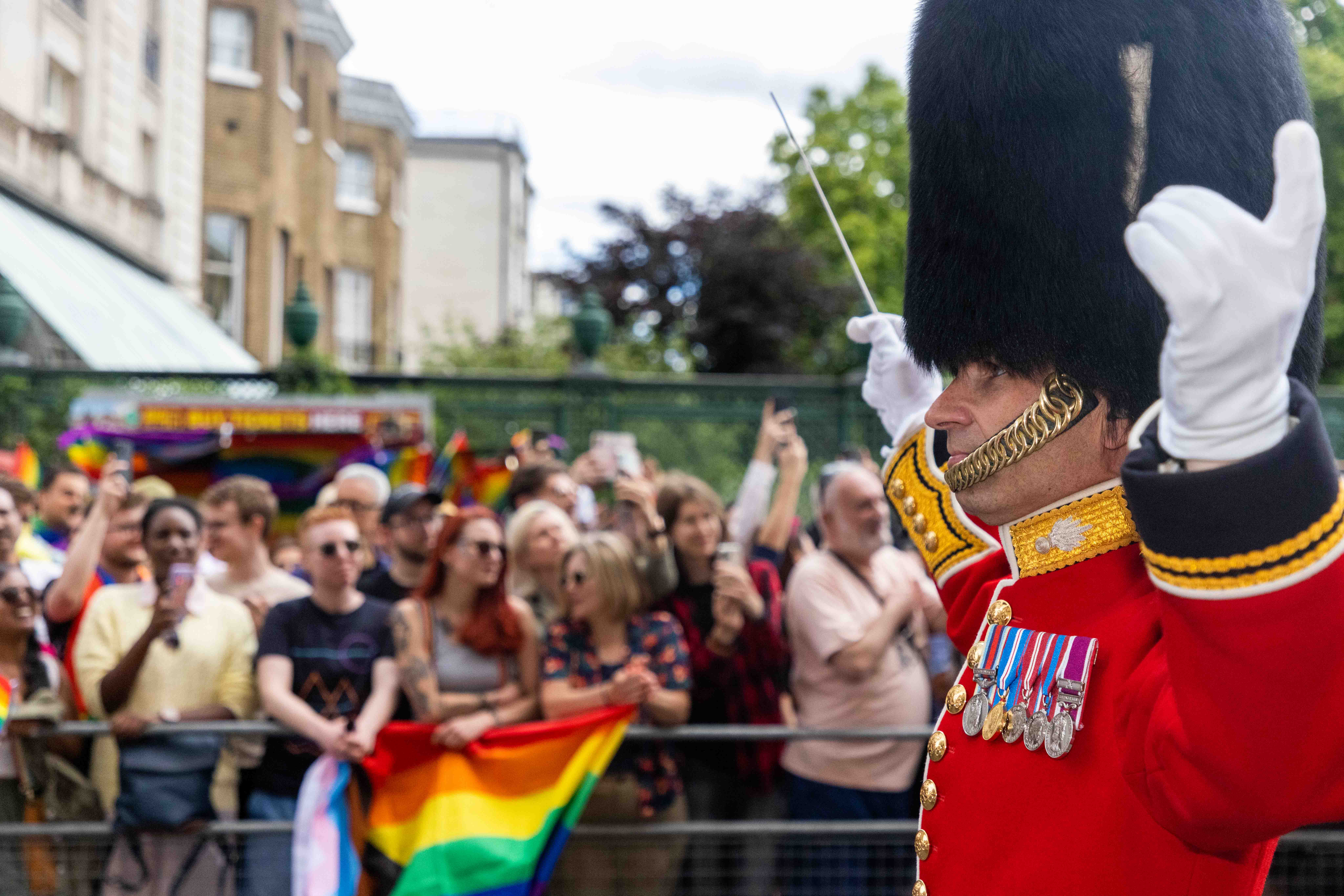 Guard at LGBT Pride parade