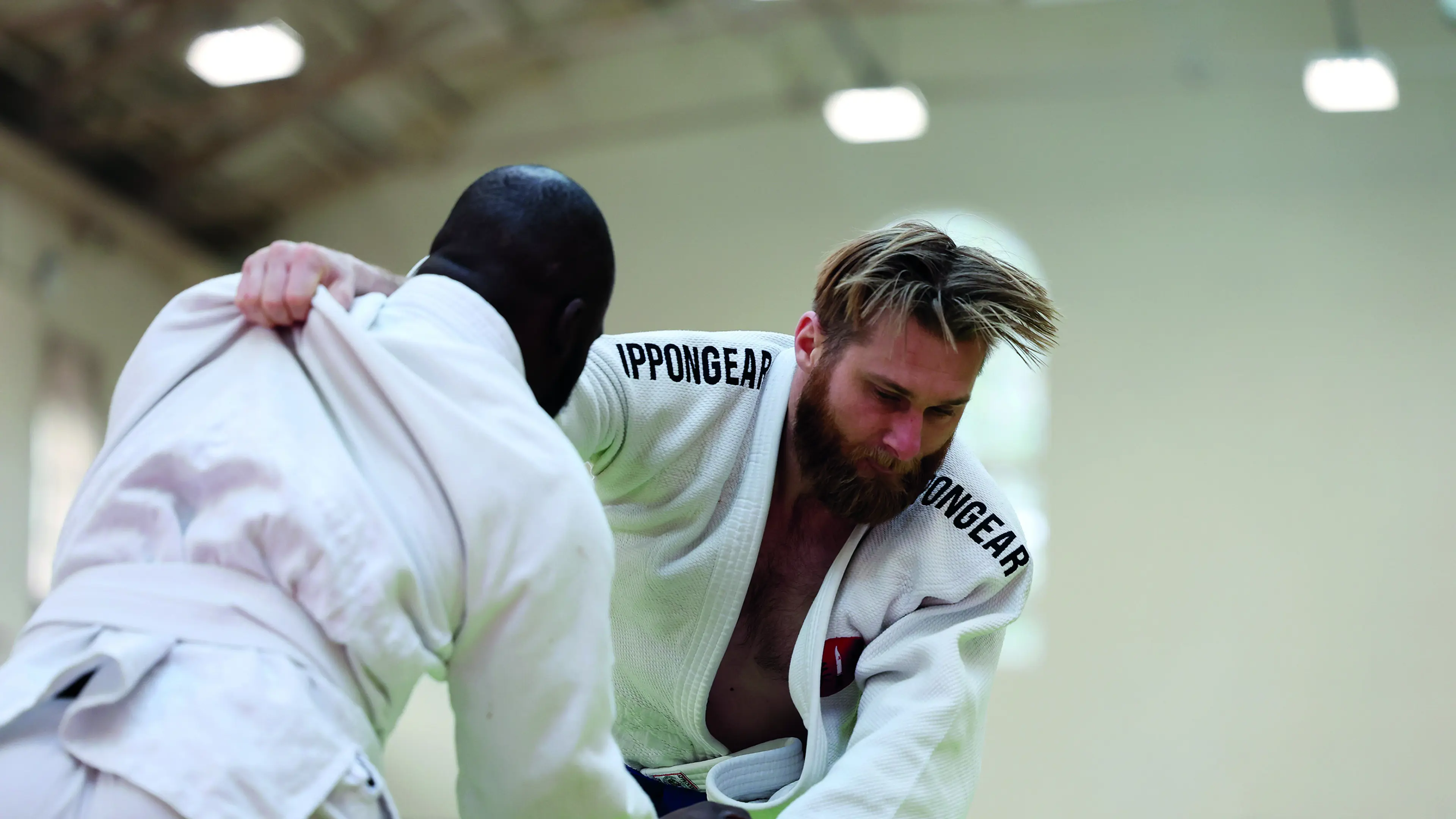 2 men practicing judo