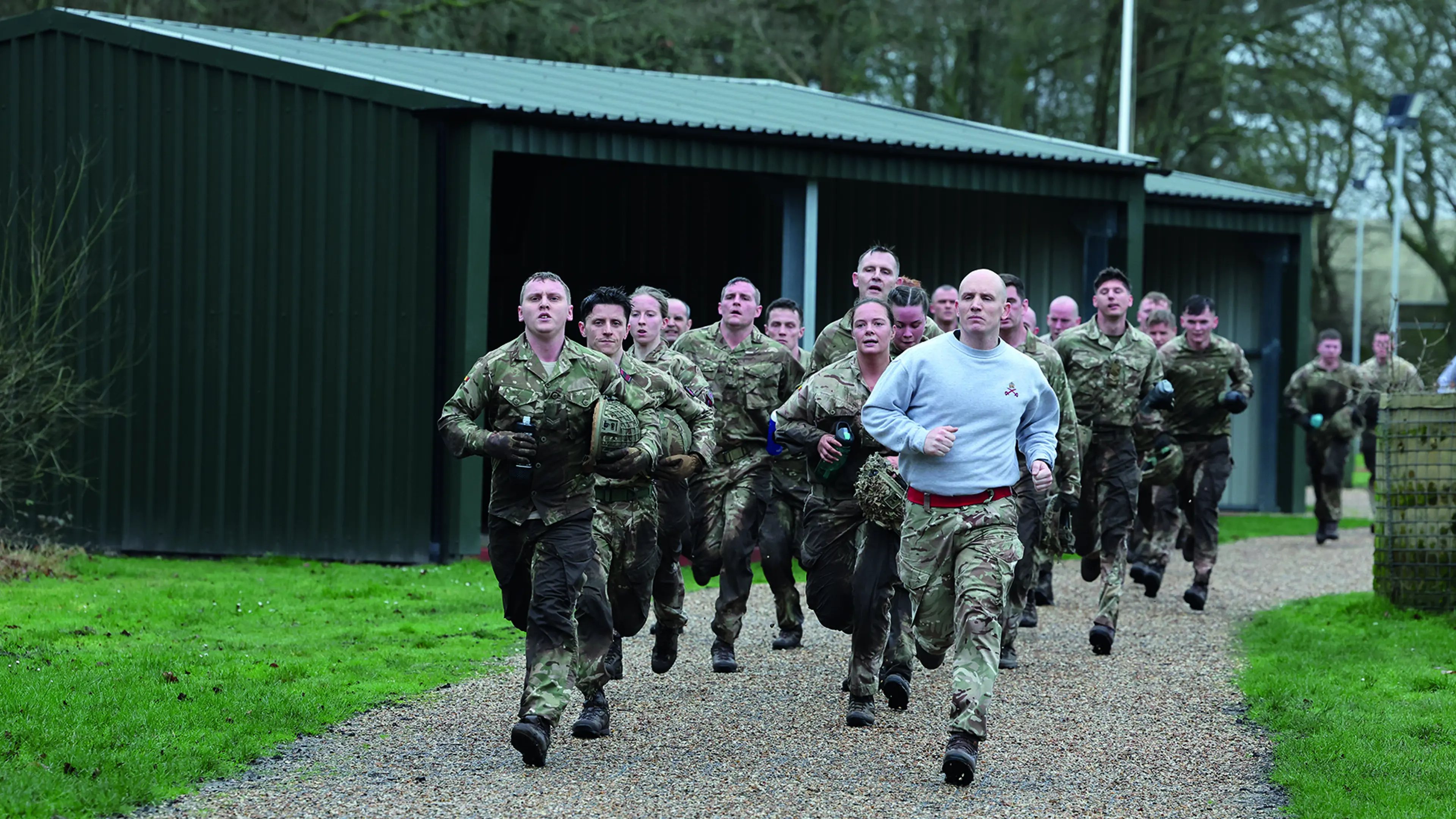 Group of soldiers running